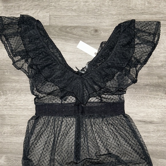 By Anthropologie Ruffle sheer Mesh Maxi dress - Picture 7 of 10